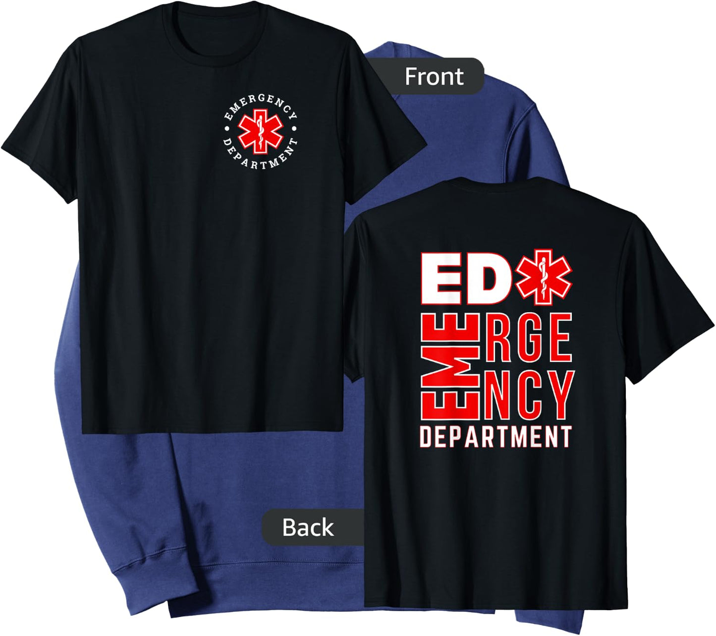 Emergency Department ER Trauma Front and Back Design Sweatshirt - Sweatshirt | Navy