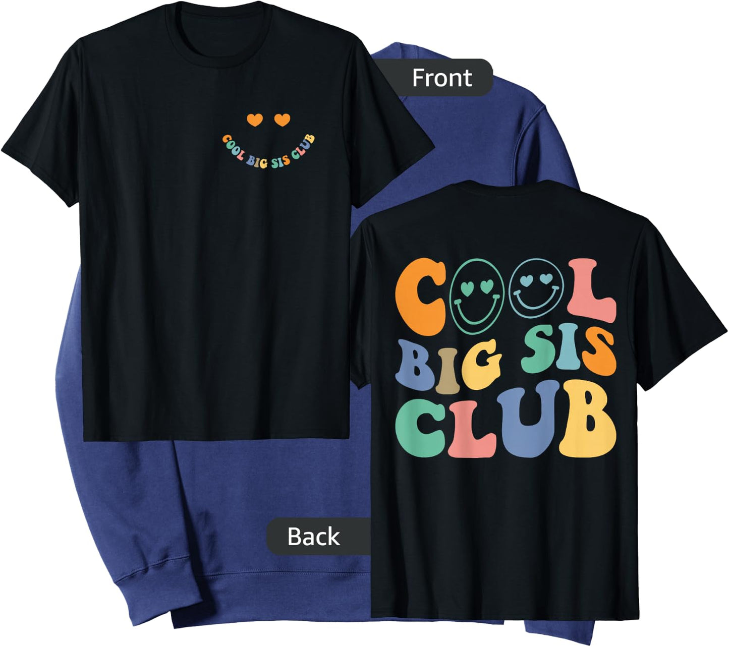 Cool Big Sis Club Funny Sister Saying Retro Groovy Women Sweatshirt - Sweatshirt | Navy