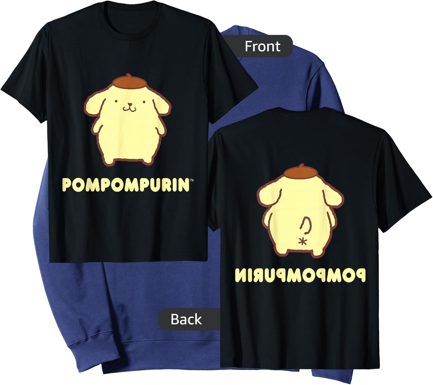 Pompompurin Character Front and Back Small Sweatshirt - Sweatshirt | Navy