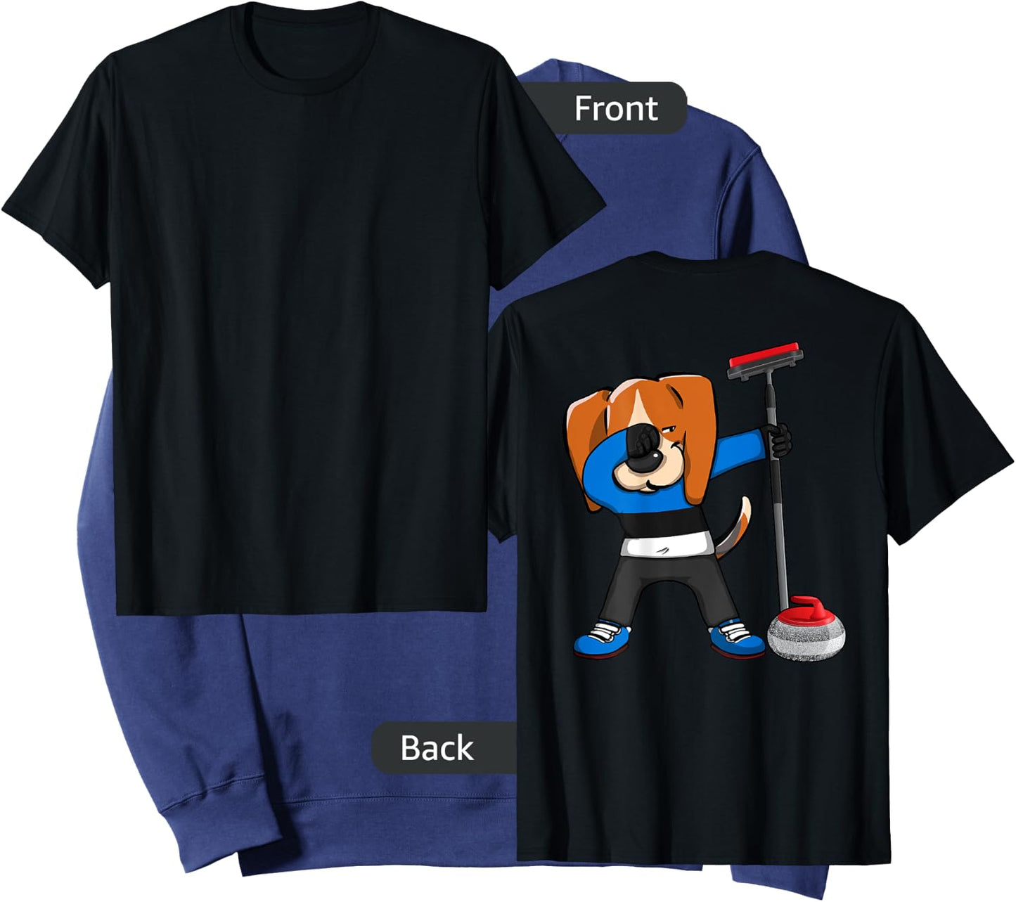 Dabbing Beagle Estonia Curling Lovers Jersey Winter Sports Sweatshirt - Sweatshirt | Navy