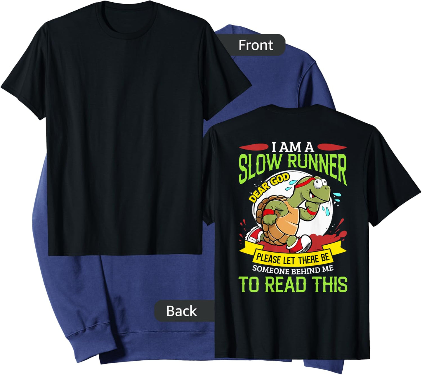 Leisurely Pace Joggers I Am A Slow Runner Turtle Humor Fitness , Small, Black Sweatshirt - Sweatshirt | Navy