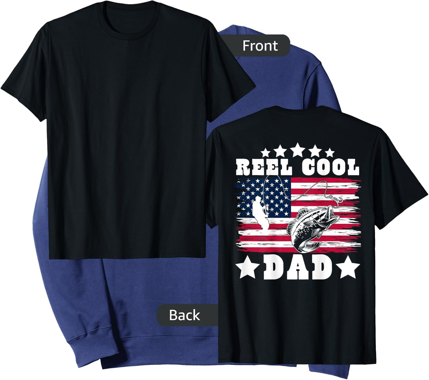 American Dad USA Fishing - Reel Cool Fishing Dad (on back) Sweatshirt - Sweatshirt | Navy