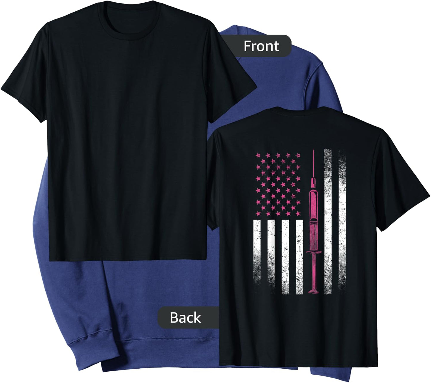Nurse Shirt RN LPN American Flag Syringe Doctor Medical USA Sweatshirt - Sweatshirt | Navy