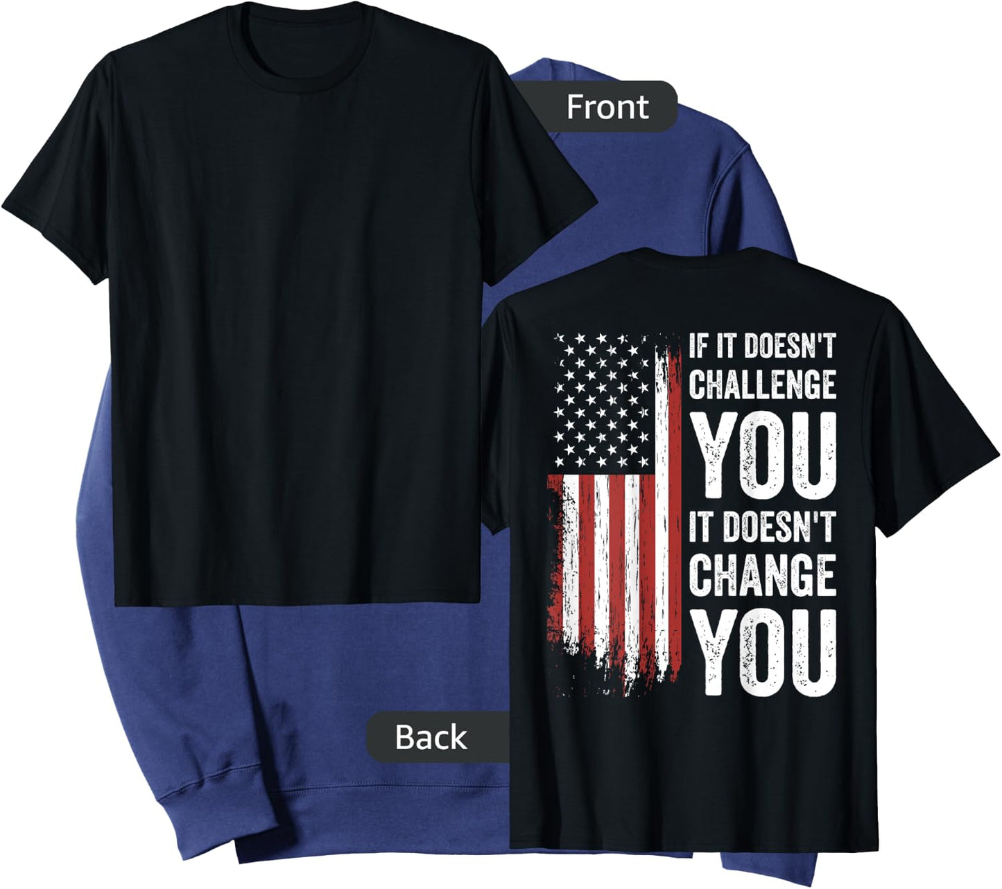 If It Doesn't Challenge You Doesn't Change You (on back) Sweatshirt - Sweatshirt | Navy