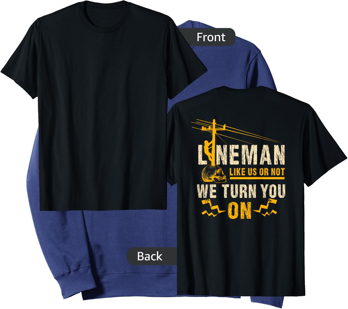 Lineman Gifts Line Worker Image On Back Of Shirt Sweatshirt - Sweatshirt | Navy