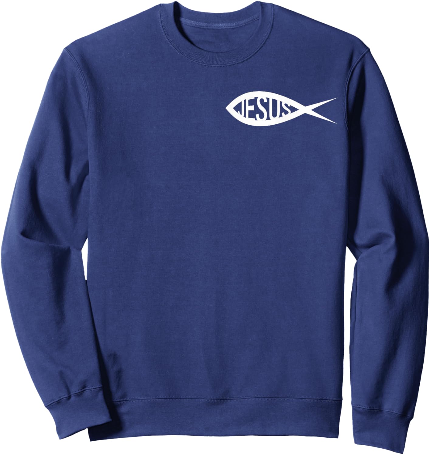Ichthys Baptism Sign The Jesus Fish Christian Babtized Sweatshirt - Sweatshirt | Navy