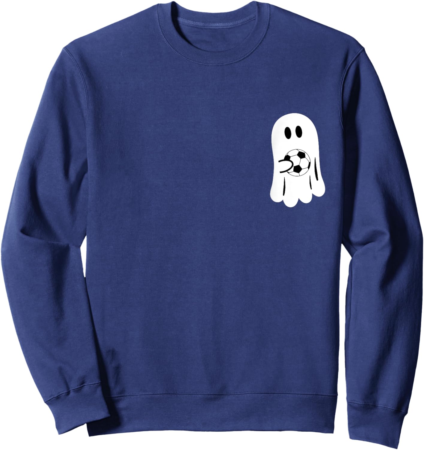 Funny Ghost Playing Soccer Ball Halloween Soccer Player Sweatshirt - Sweatshirt | Navy