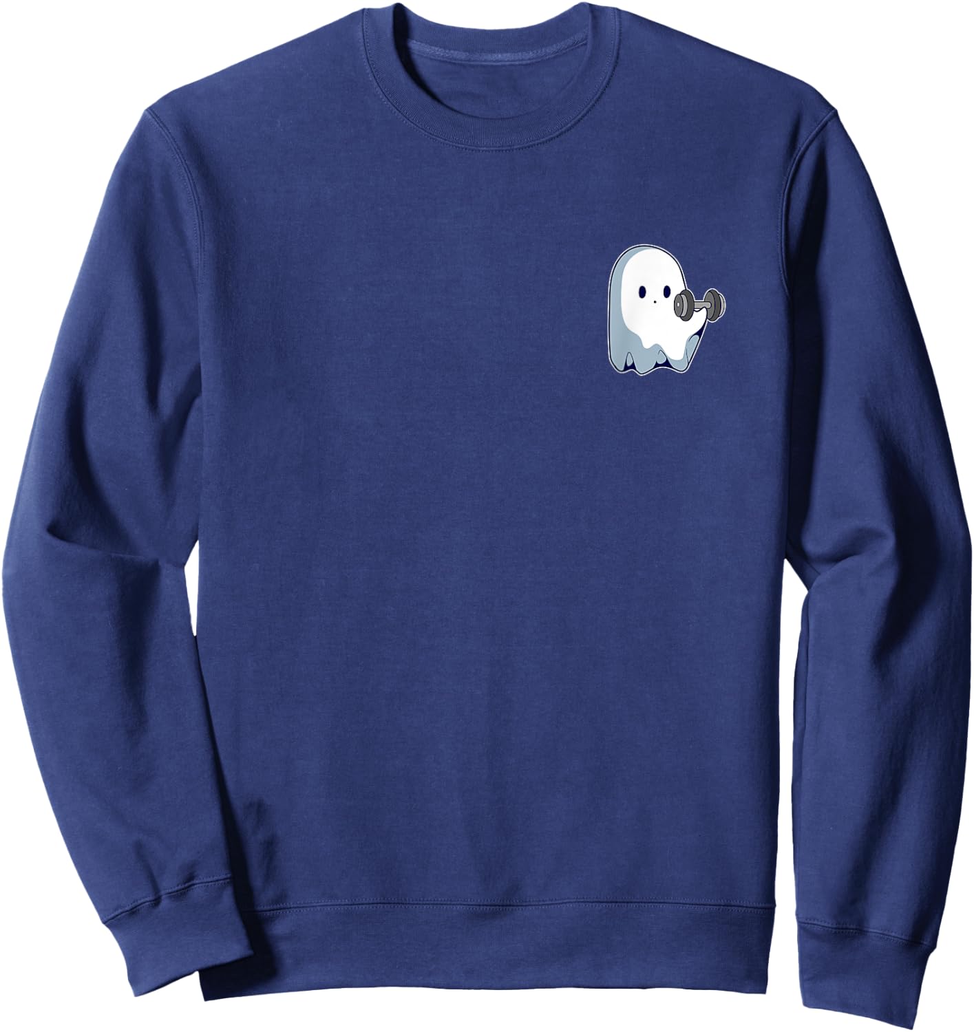 Ghost Weightlifting Pocket Funny Ghost Workout Halloween Sweatshirt - Sweatshirt | Navy