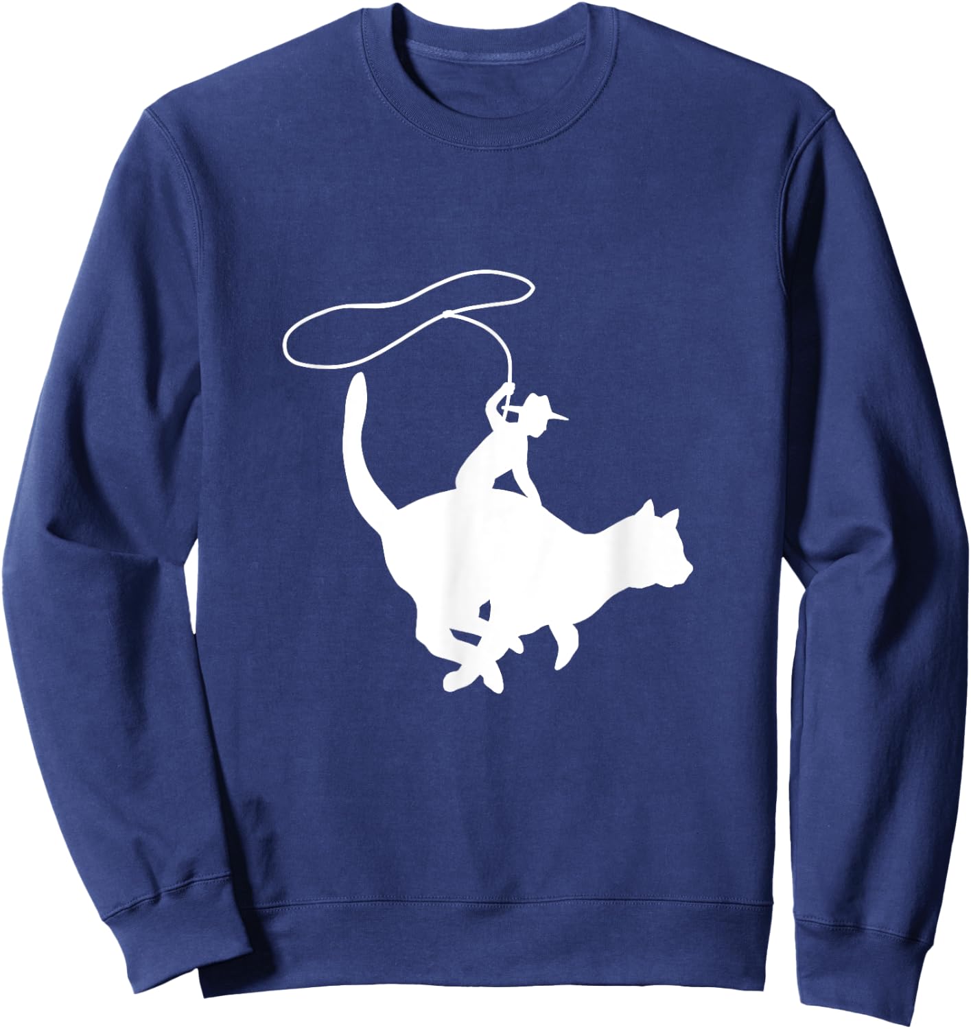 Cowboy Cat Herder on Cat Sweatshirt - Sweatshirt | Navy