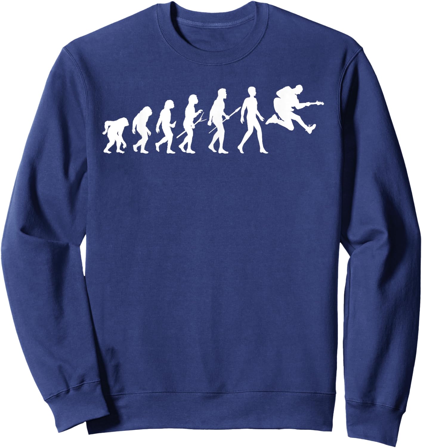 Evolution Guitar Player Guitarist Rock Musician Sweatshirt - Sweatshirt | Navy