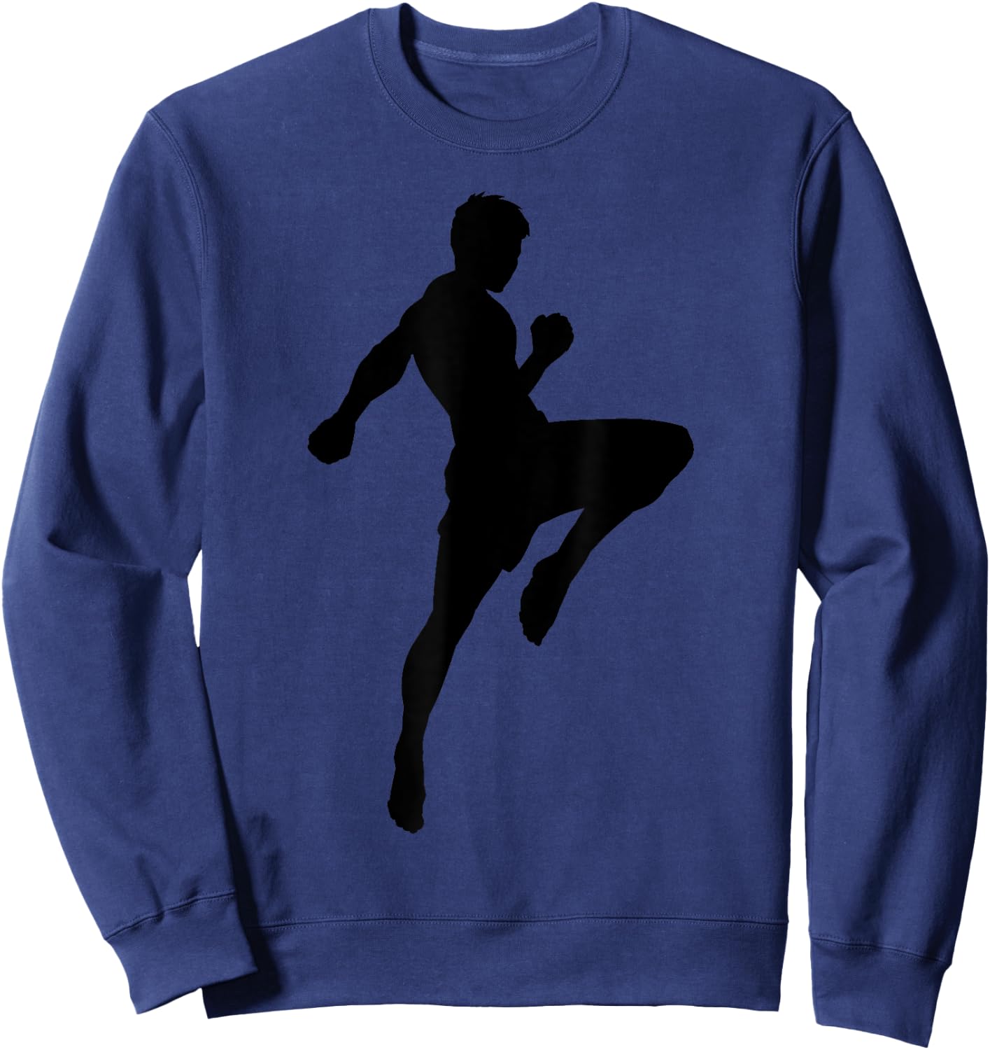 Muay Thai Silhouette Boxing Funny Martial Arts Gift Men Boys Sweatshirt - Sweatshirt | Navy