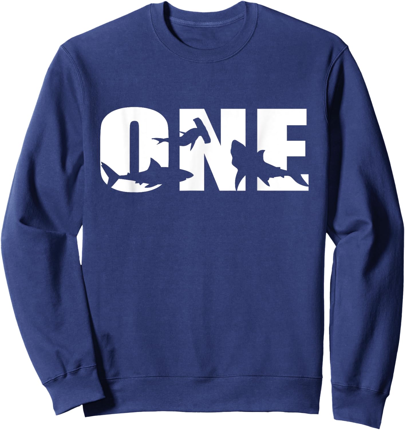 Toddler Shark First Birthday 1st Birthday Shark Party Theme Sweatshirt - Sweatshirt | Navy