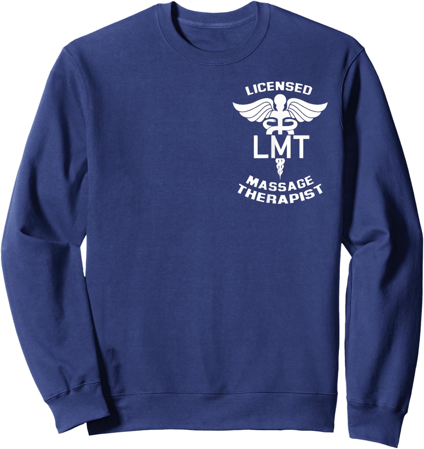 Licensed Massage Therapist Caduceus Symbol LMT Logo Graphic Sweatshirt - Sweatshirt | Navy