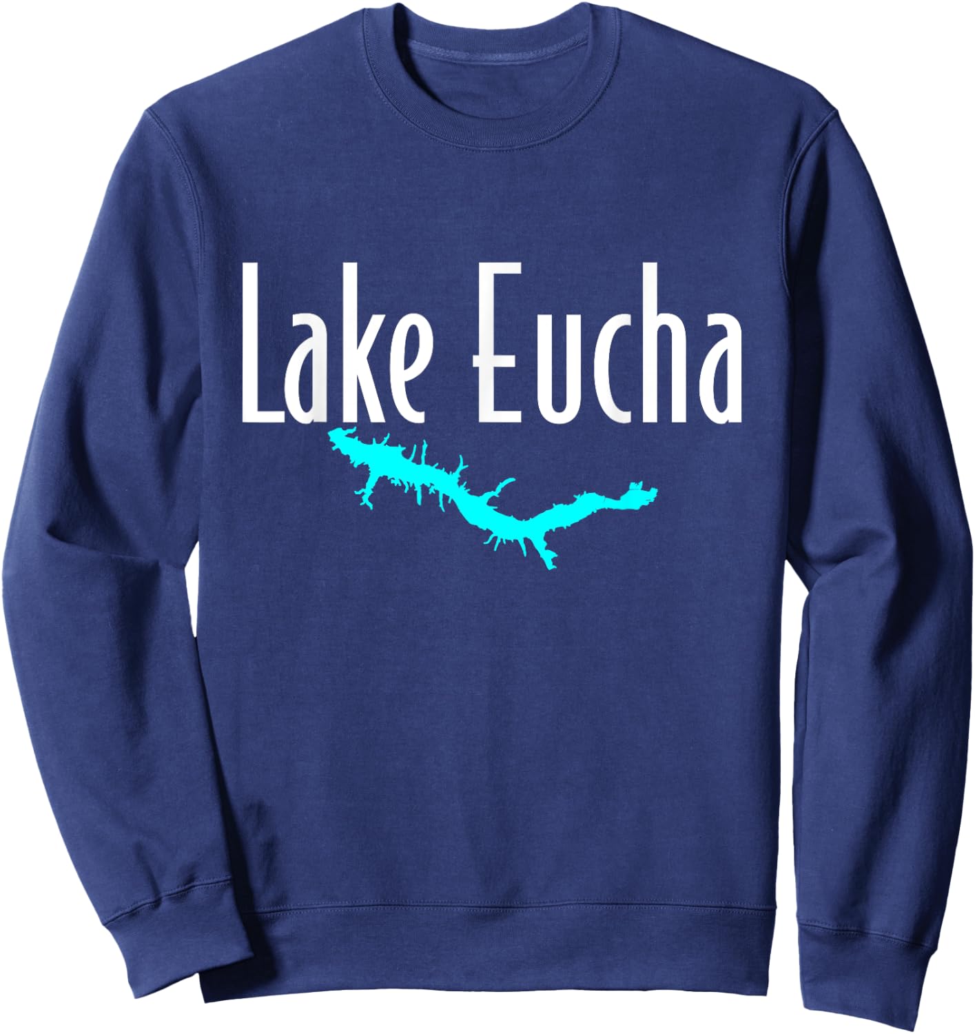 Minimalist Lake Eucha - Oklahoma Sweatshirt - Sweatshirt | Navy