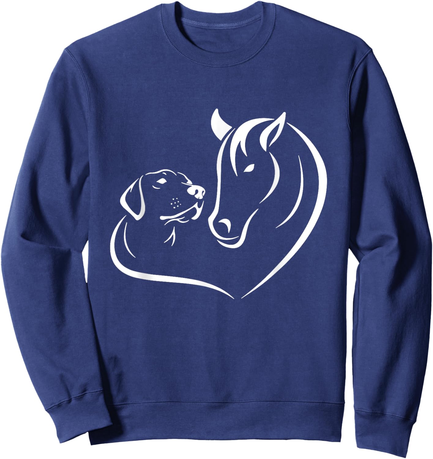 Dog Horse Lovers birthday Fantasy Dogs Funny Horses Women Girls Kids Sweatshirt - Sweatshirt | Navy
