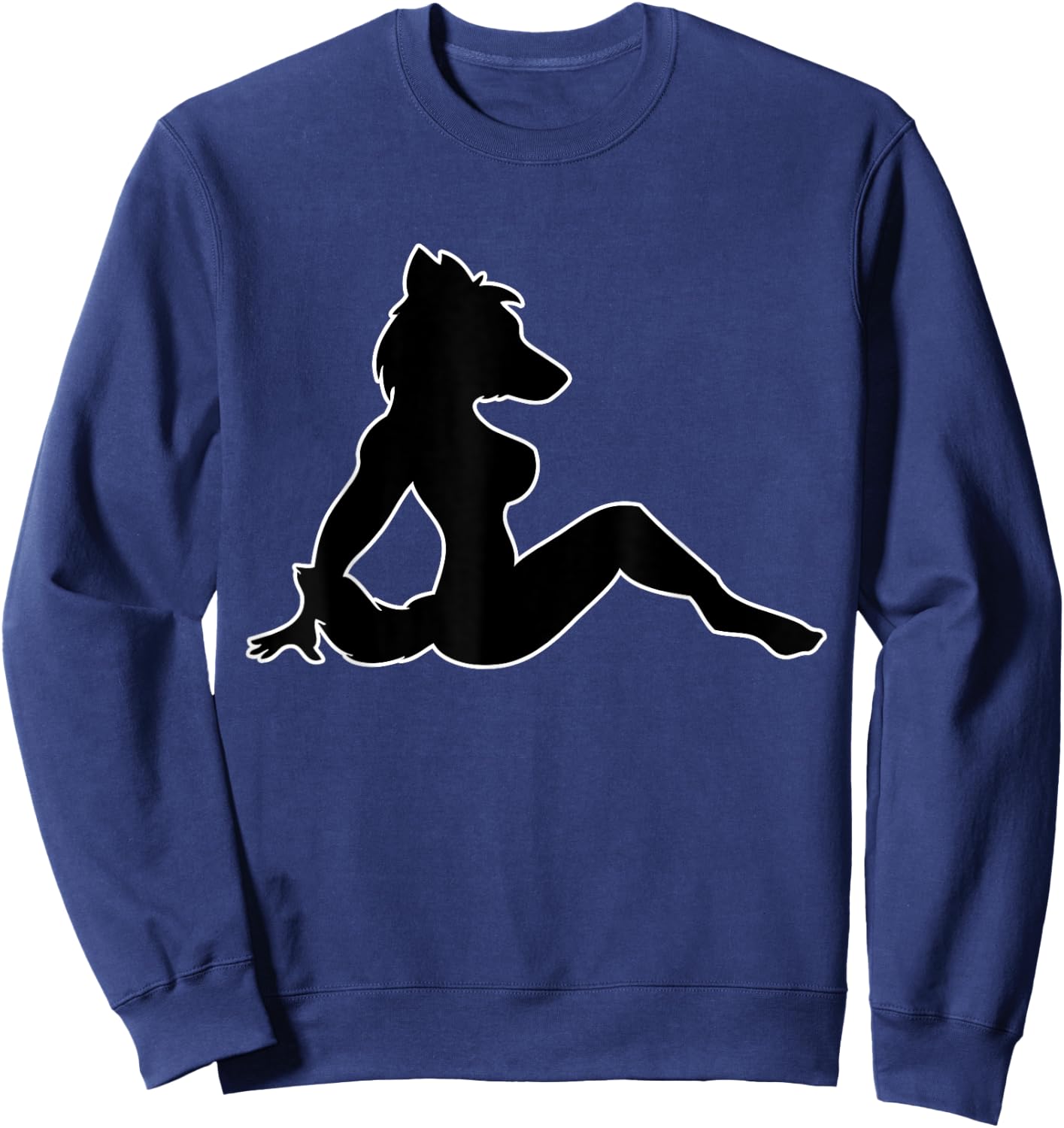 Wolf Lady Furry Furries Tail Ears Cosplay Shirt Sweatshirt - Sweatshirt | Navy