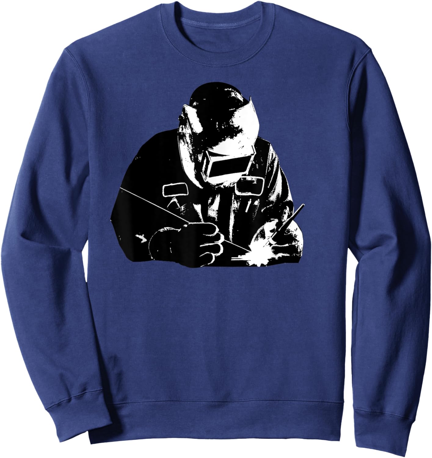 Welder Silhouette Shirt | Cute Shadow Craftsman Gift Sweatshirt - Sweatshirt | Navy