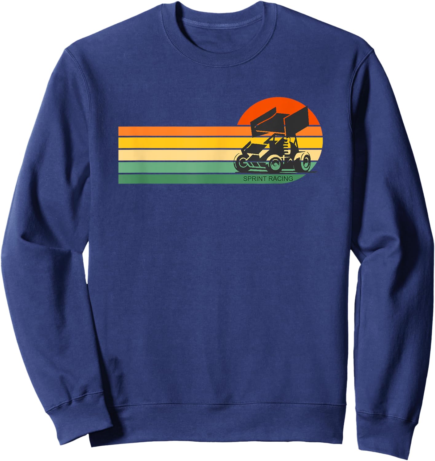 Retro Sprint Car Dirt Track Racing Racetrack Sweatshirt - Sweatshirt | Navy