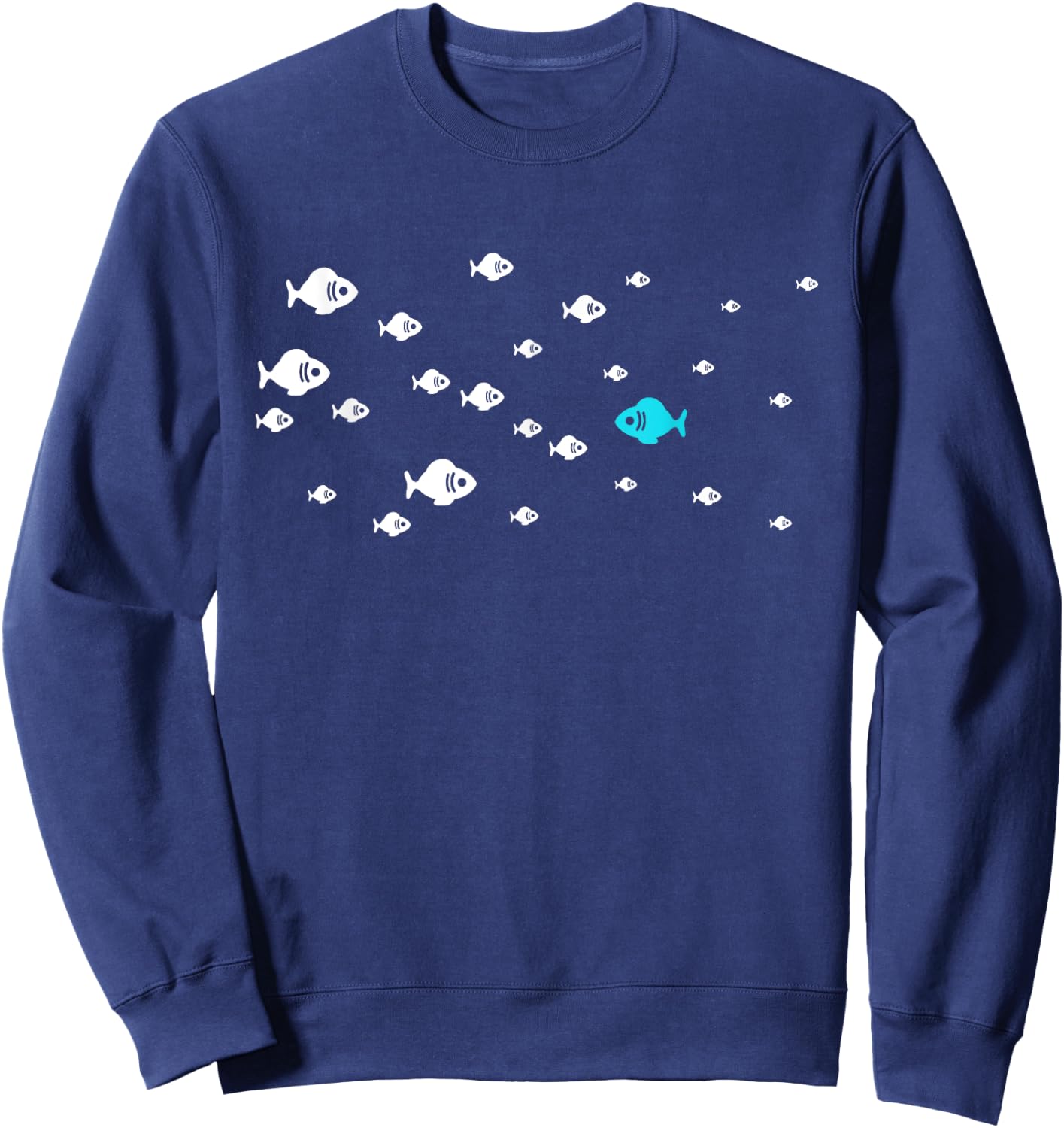 Fish Swim Against The Current In The Sea - Think Differently Sweatshirt - Sweatshirt | Navy