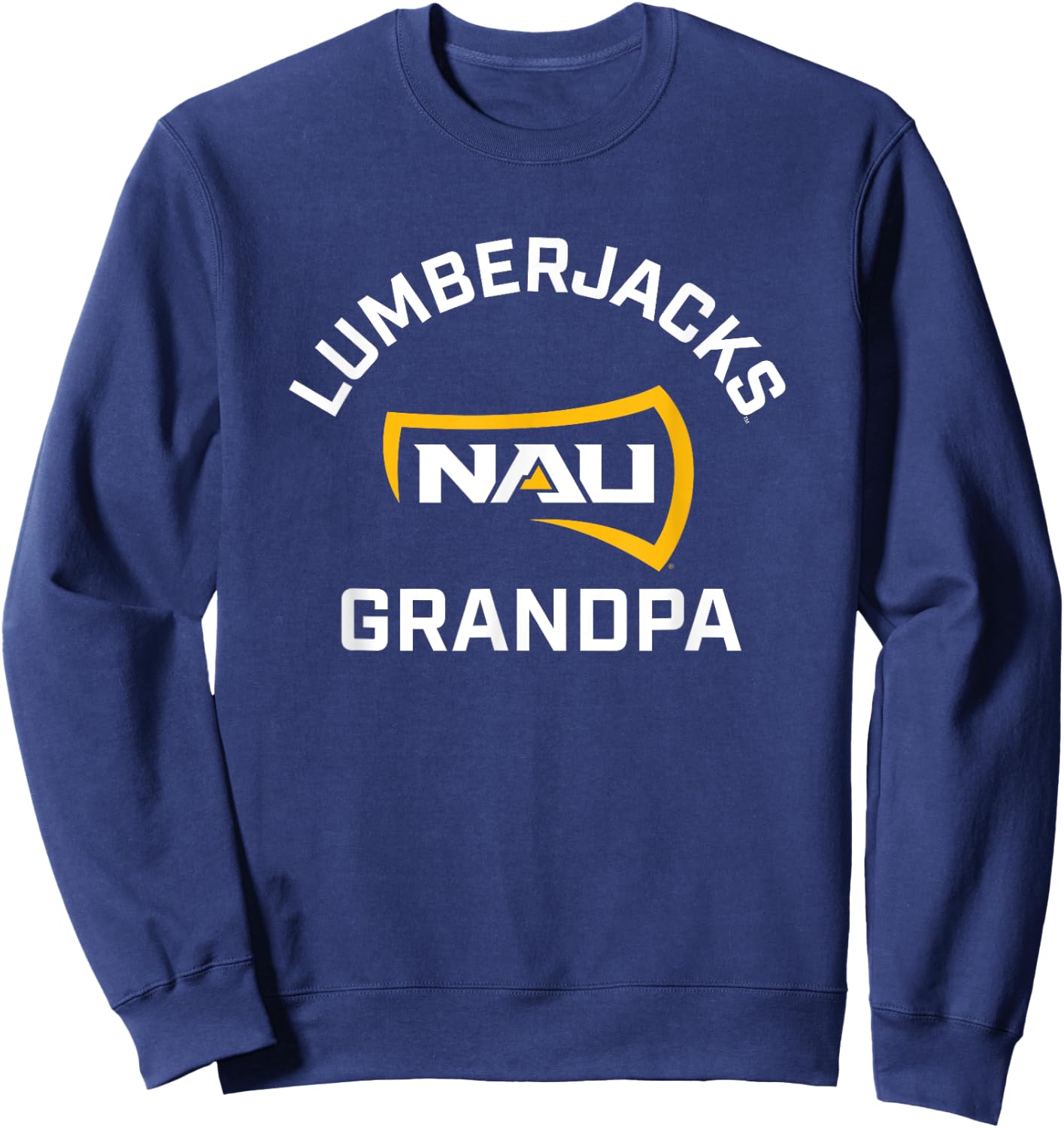 Campus Lab NAU Lumberjacks Arched Grandpa - Black, -Adults, Short Sleeve, , College-Team-Logo Sweatshirt - Sweatshirt | Navy