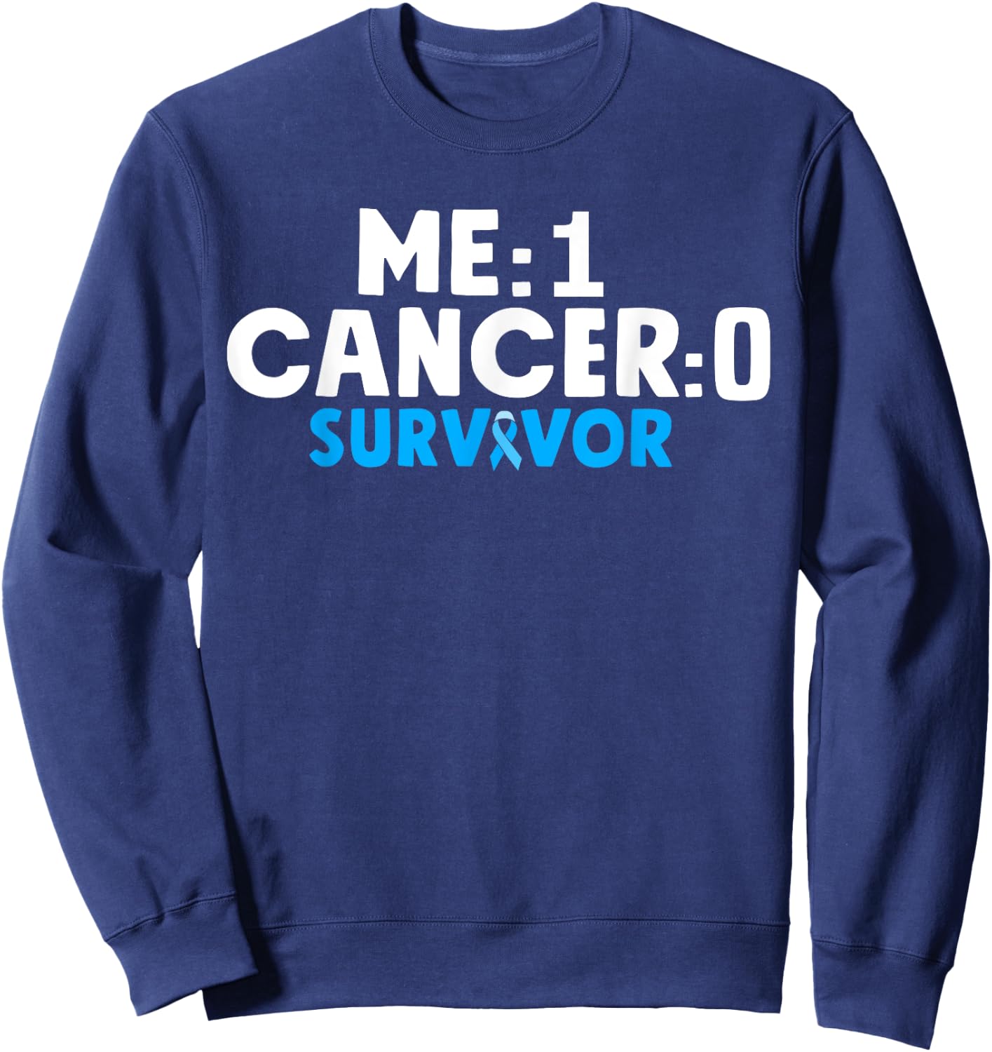 Prostate Cancer Survivor Awareness Blue Ribbon Sweatshirt - Sweatshirt | Navy