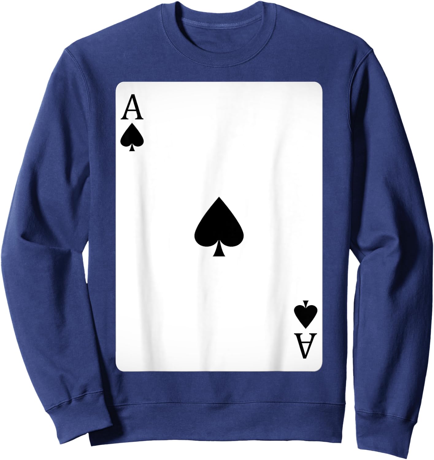 Ace of Spades Playing Cards Shirt Easy Halloween Costume Sweatshirt - Sweatshirt | Navy