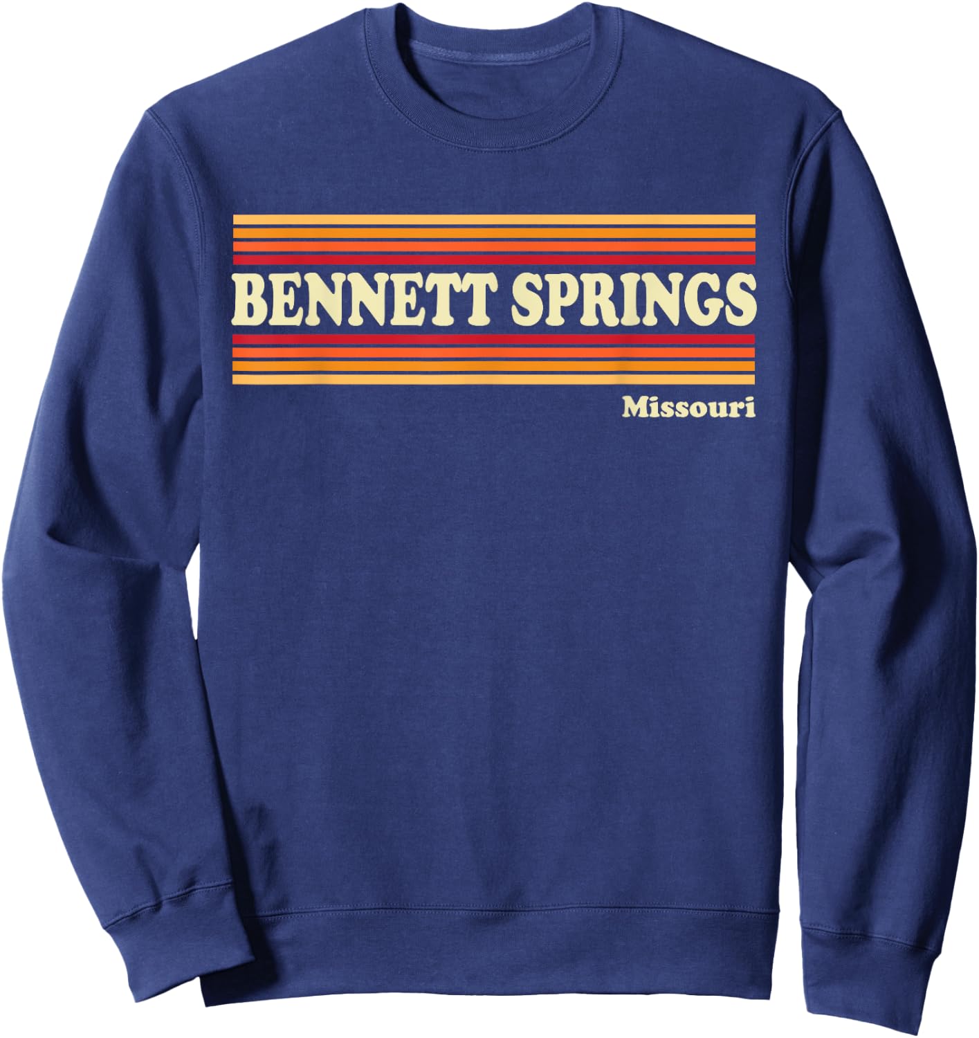 Vintage 1980s Graphic Style Bennett Springs, Missouri Sweatshirt - Sweatshirt | Navy