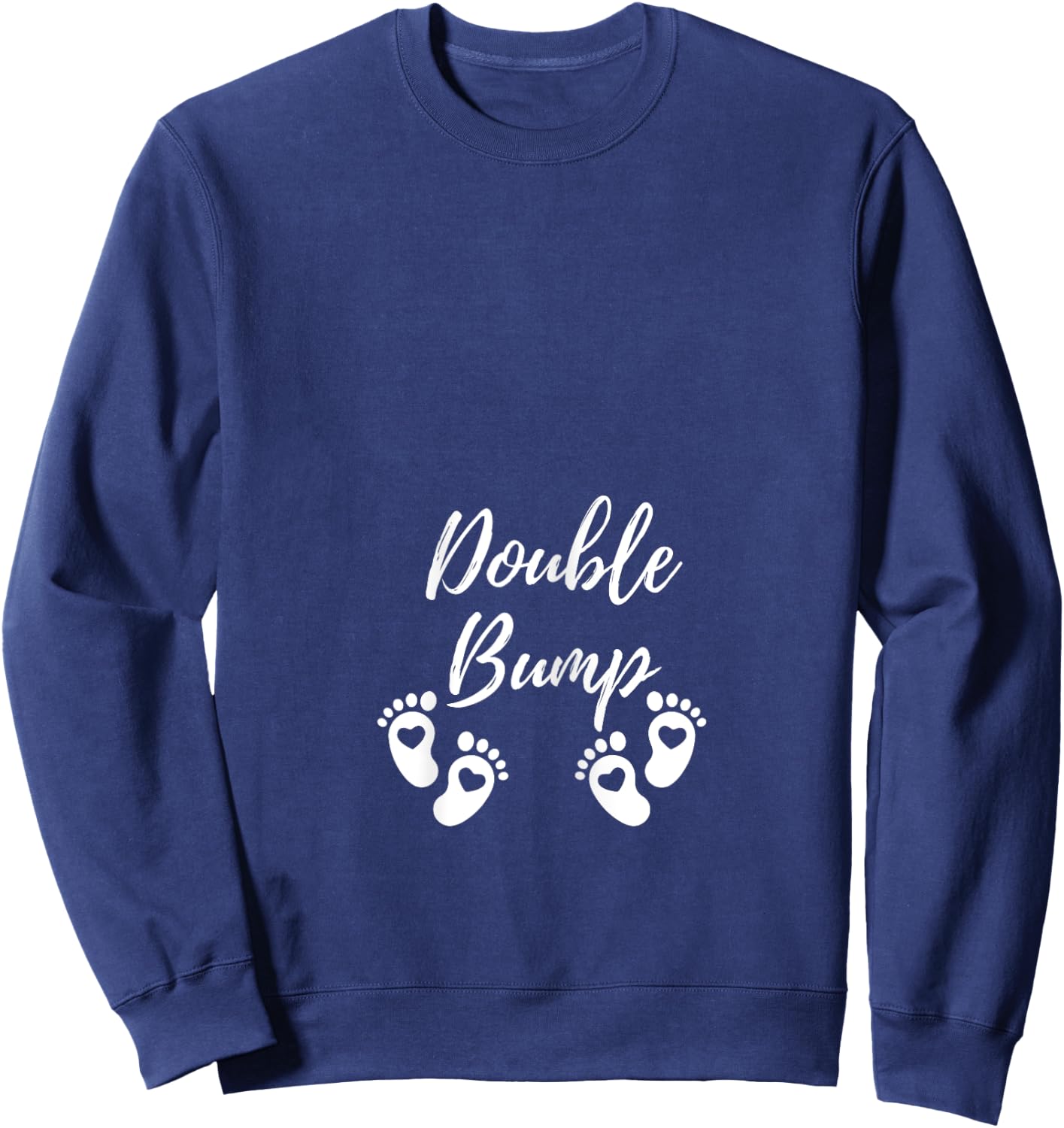 Maternity Top Double Bump Twin Pregnancy Announcement Sweatshirt - Sweatshirt | Navy