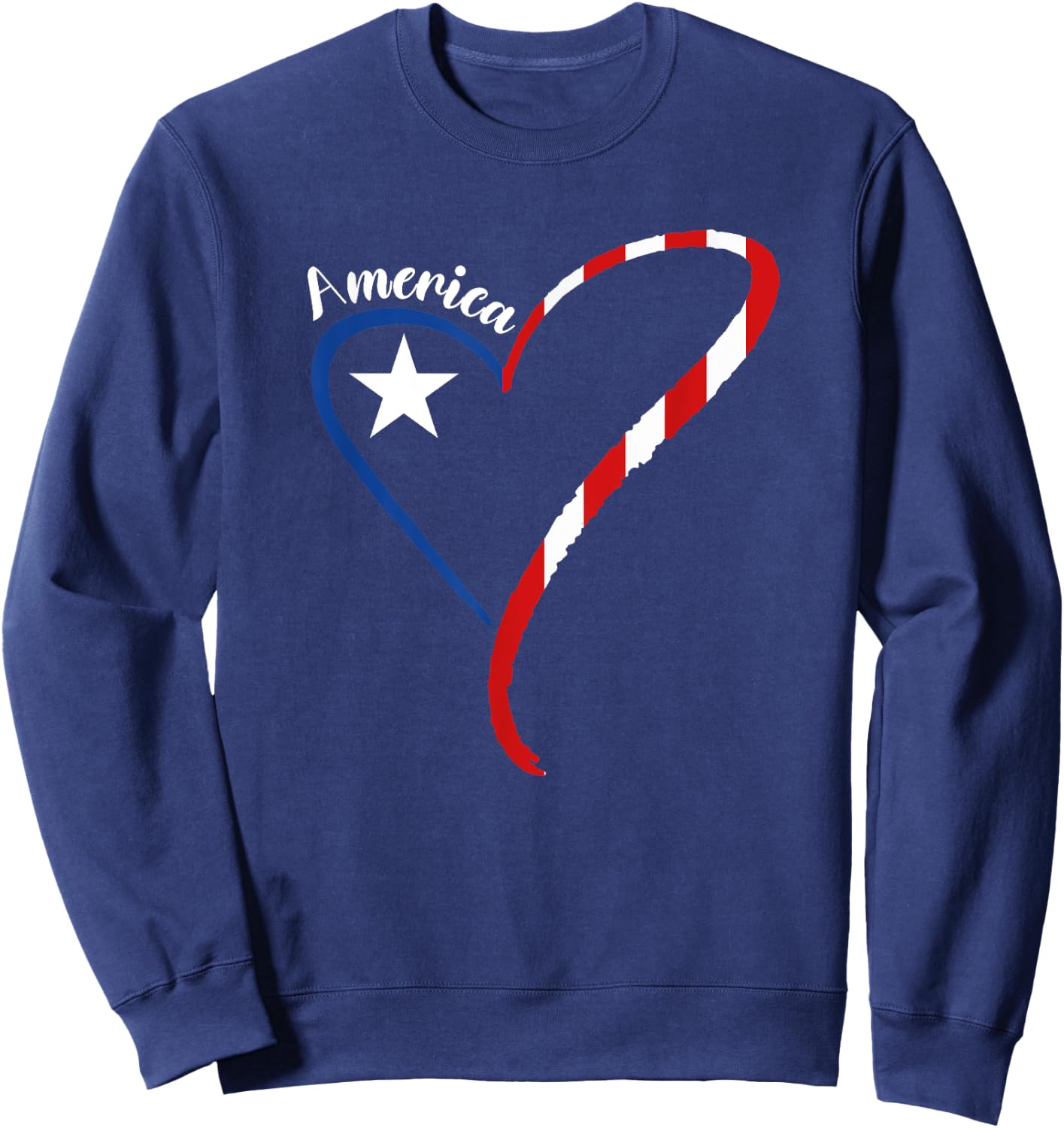 America Heart American Flag 4th of July USA Patriotic Men Sweatshirt - Sweatshirt | Navy