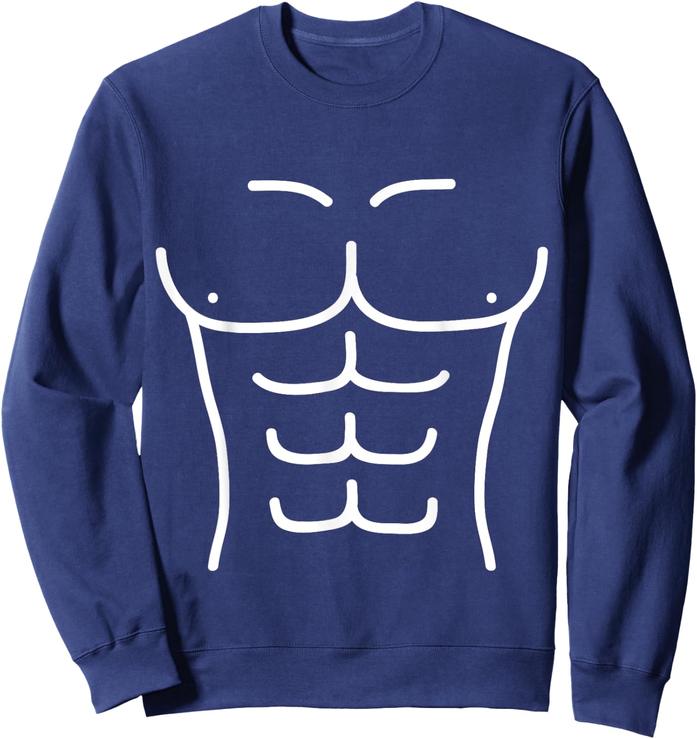 Funny Six-Pack Abs Outline Fitness Design Sweatshirt - Sweatshirt | Navy
