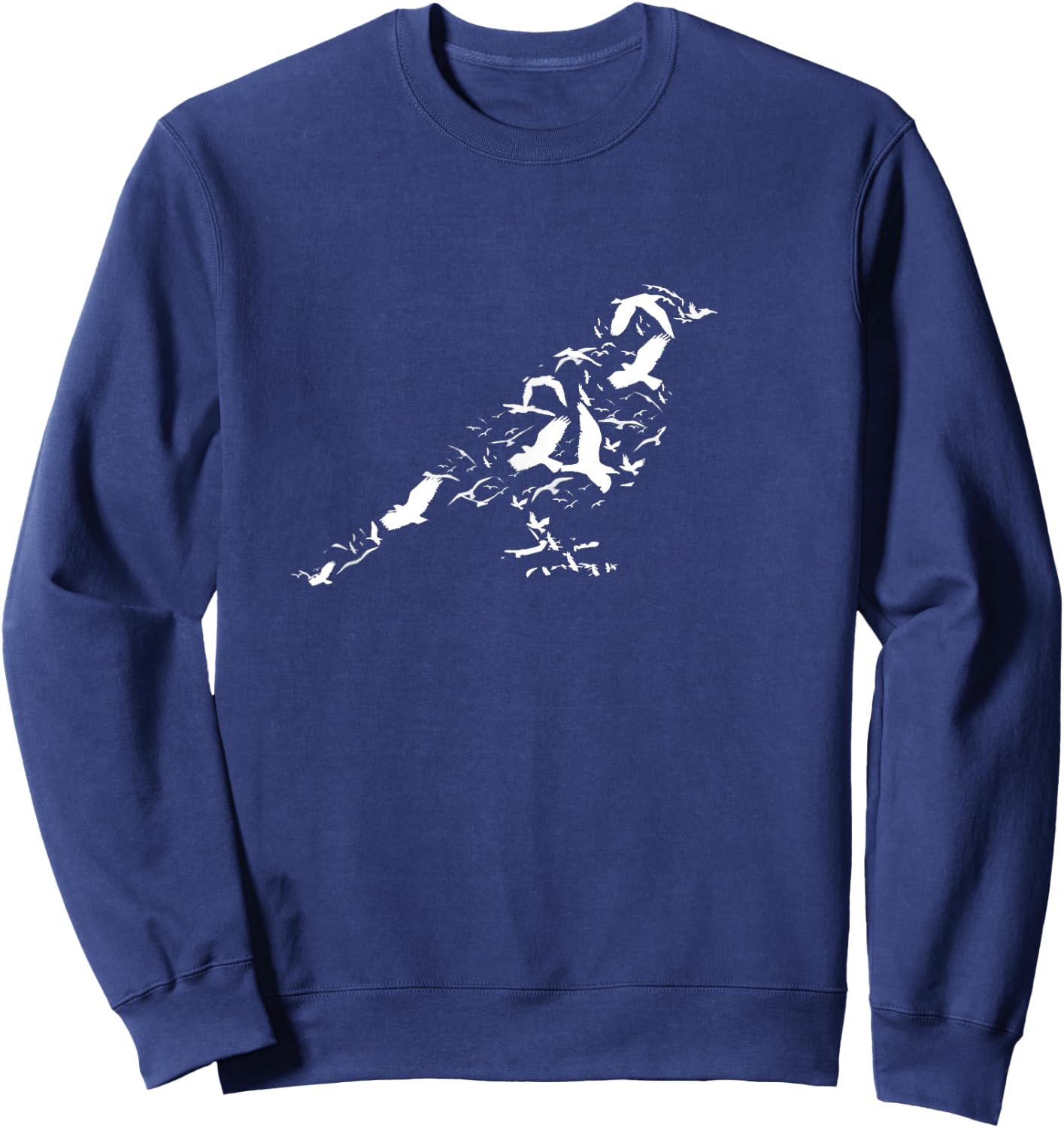 Bird Made Of Birds Birdwatcher Funny Camping Cool Novelty Sweatshirt - Sweatshirt | Navy