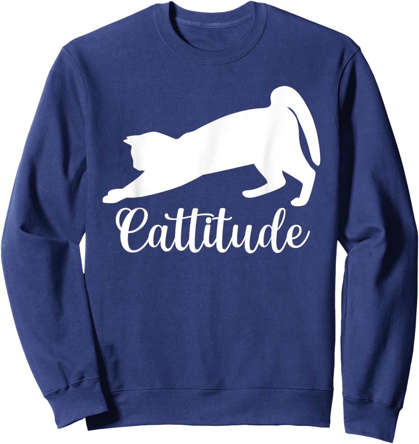 Cattitude Funny Cat Lover Kitten Pet Owner Women Kids Sweatshirt - Sweatshirt | Navy