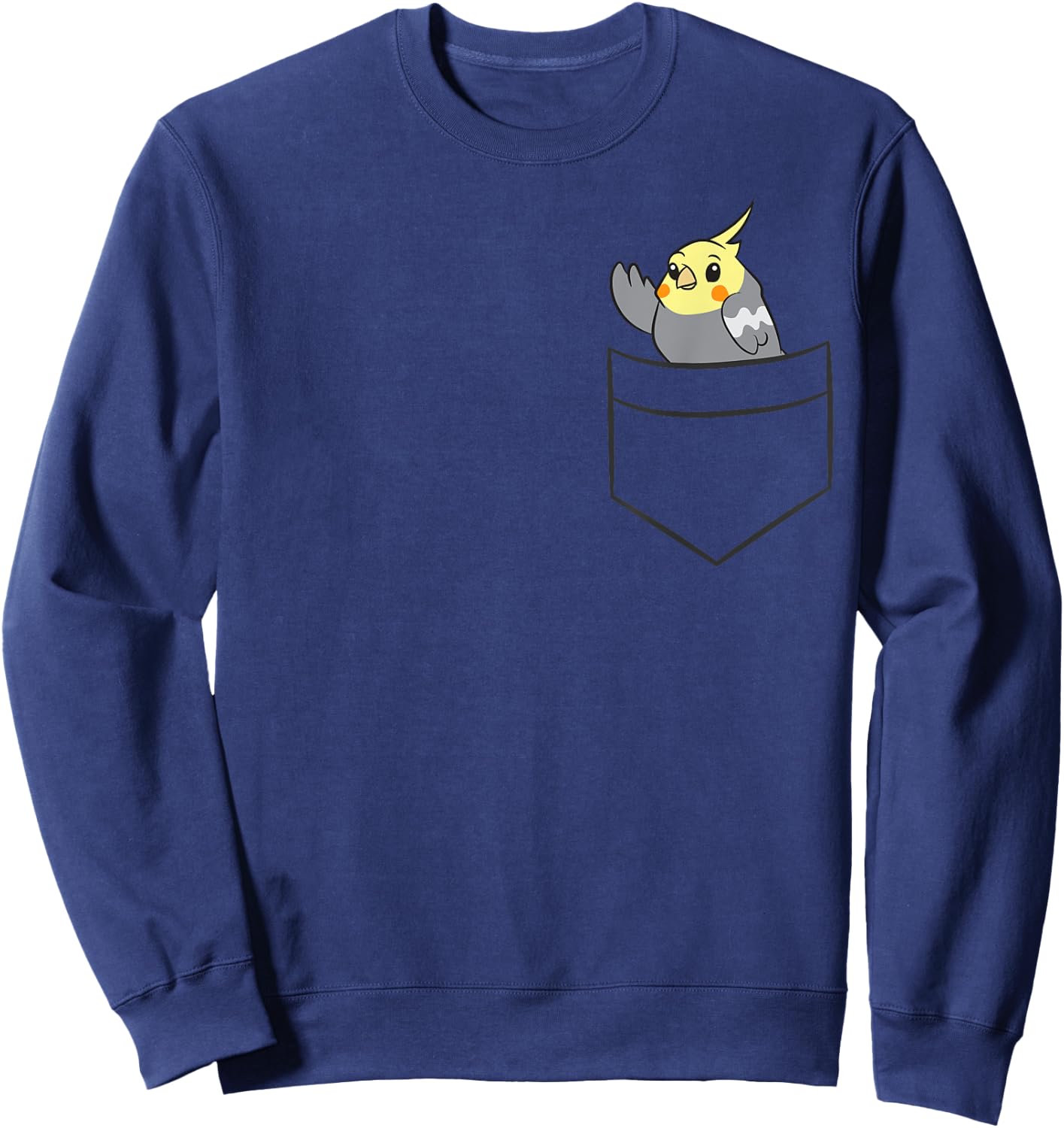 Cockatiel In a Pocket Cute Pocket Cockatiel Sweatshirt - Sweatshirt | Navy