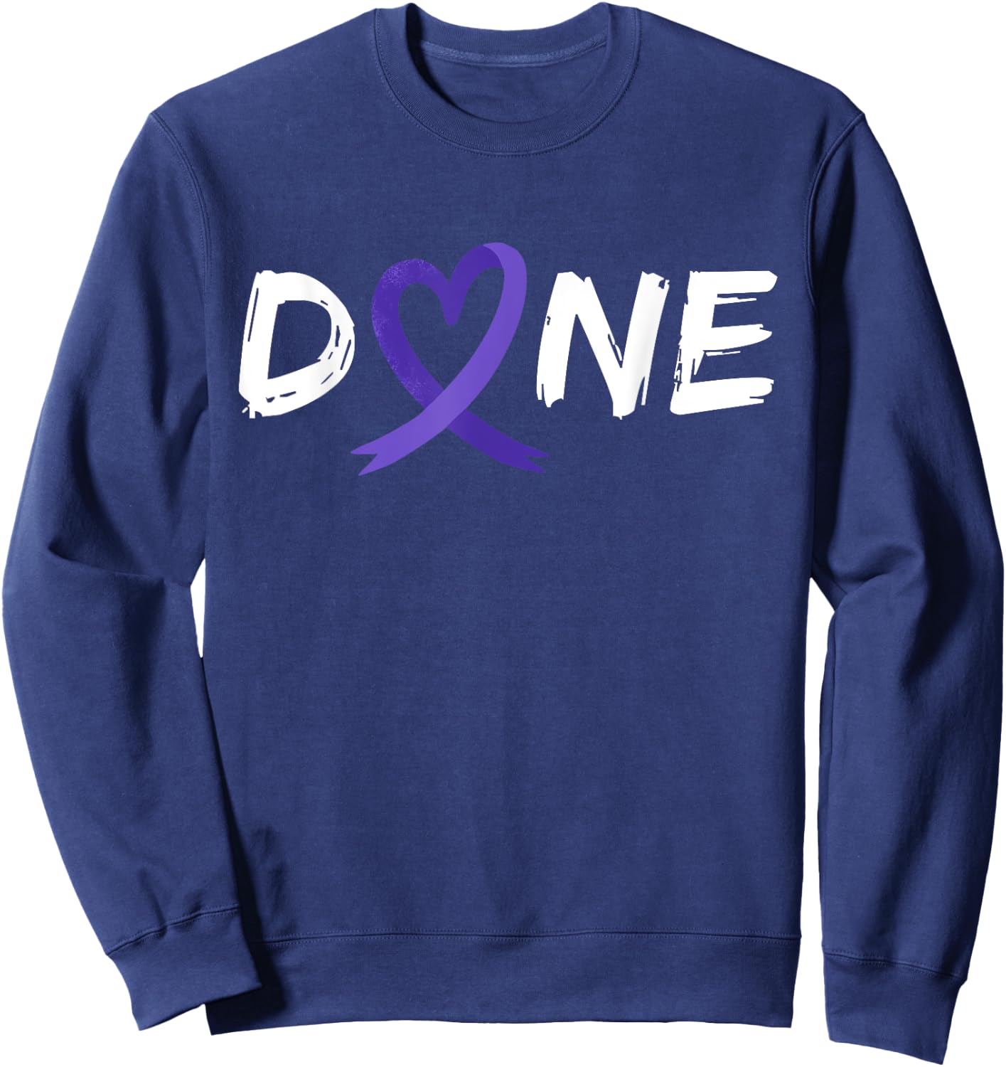 Done Last Day Of Radiation Chemo Pancreatic Cancer Heart Sweatshirt - Sweatshirt | Navy