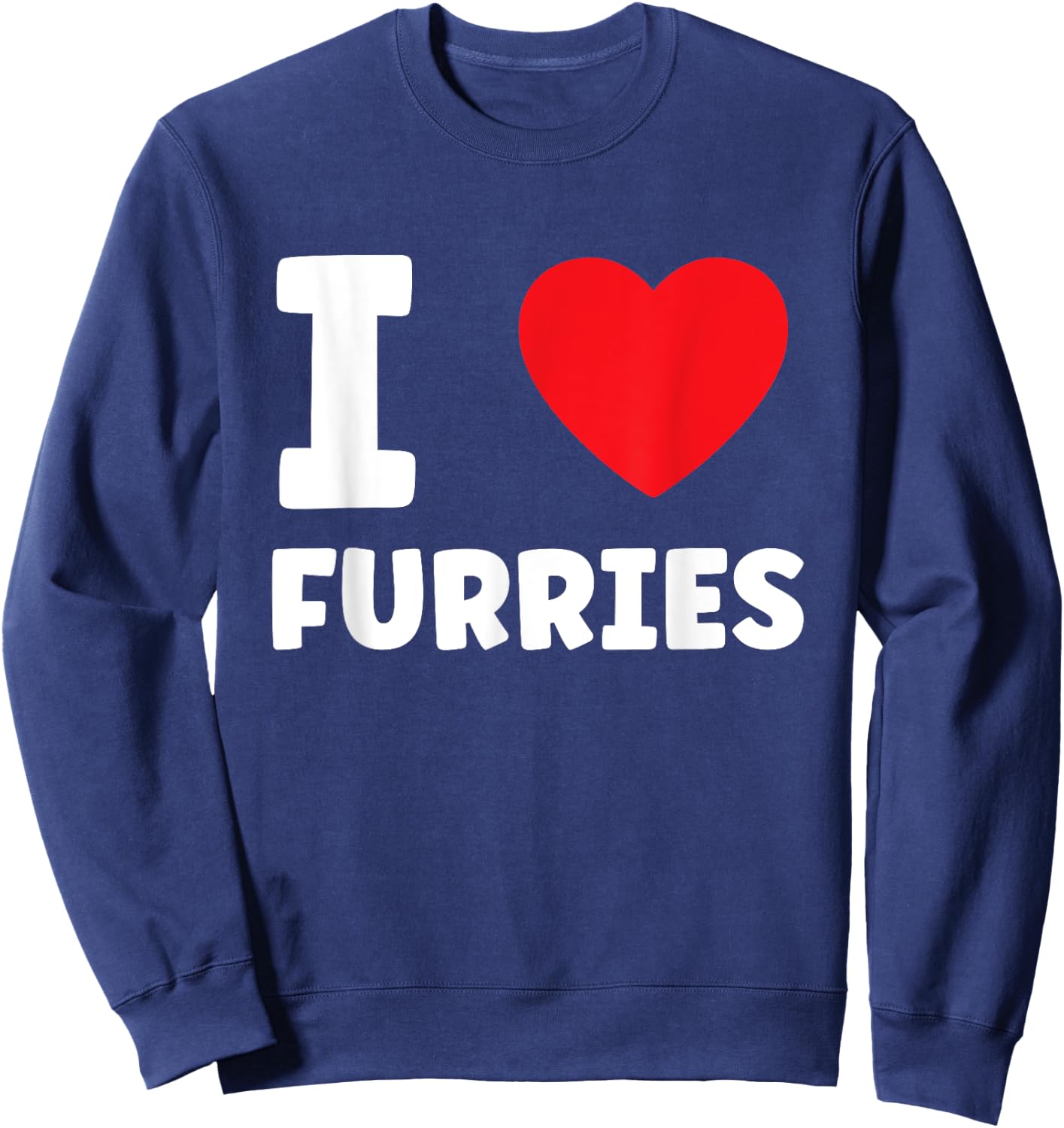 Cute I Heart Furries Furry Fandom Love Sweatshirt - Sweatshirt | Navy