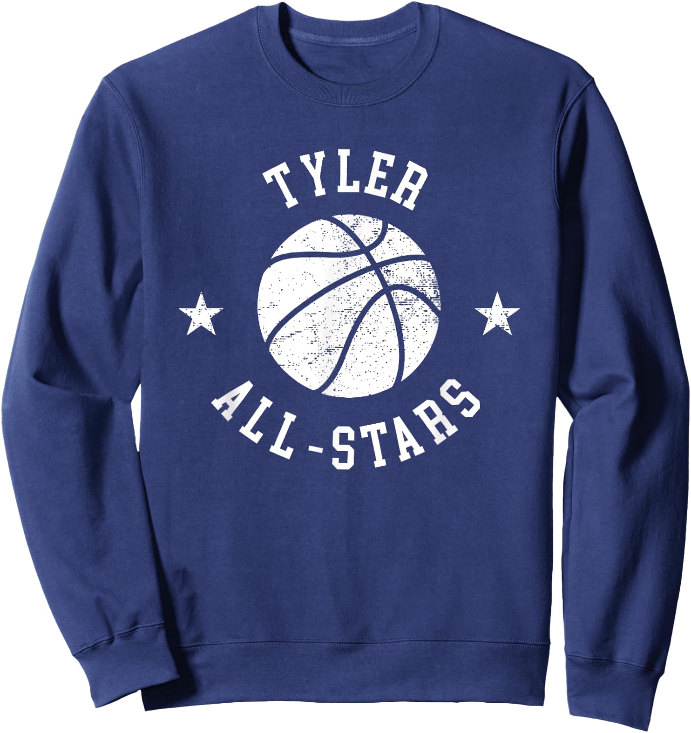 Tyler Vintage All-Stars Retro 80s Basketball Sweatshirt - Sweatshirt | Navy