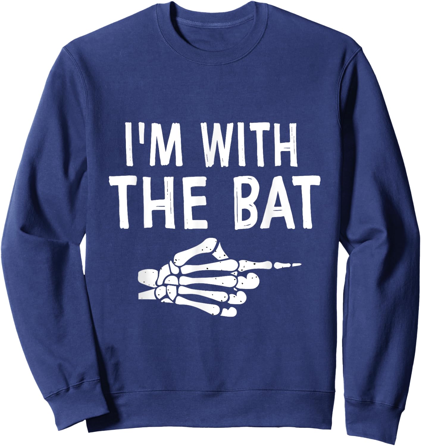 I'm With The Bat Funny Matching Couple Halloween Costume Sweatshirt - Sweatshirt | Navy