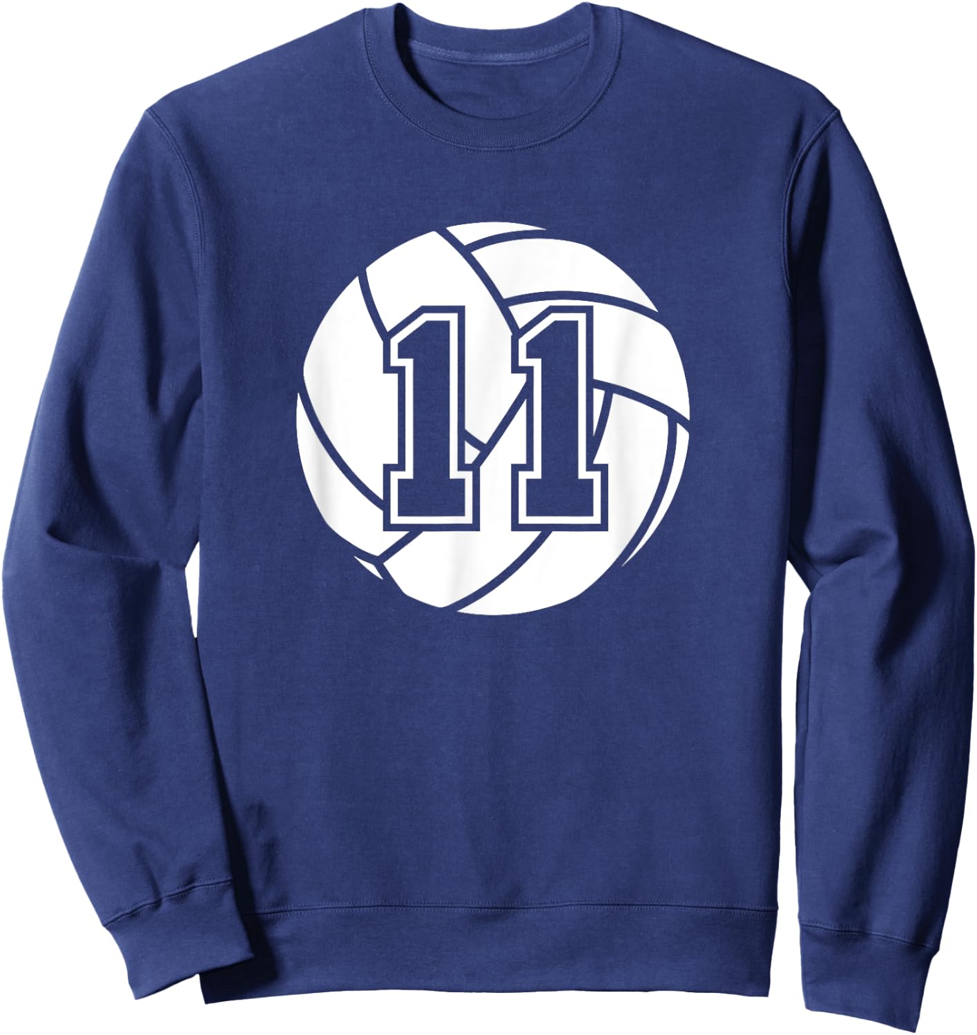 Volleyball Player #11 Volleyball Mom Dad Jersey Number 11 Sweatshirt - Sweatshirt | Navy
