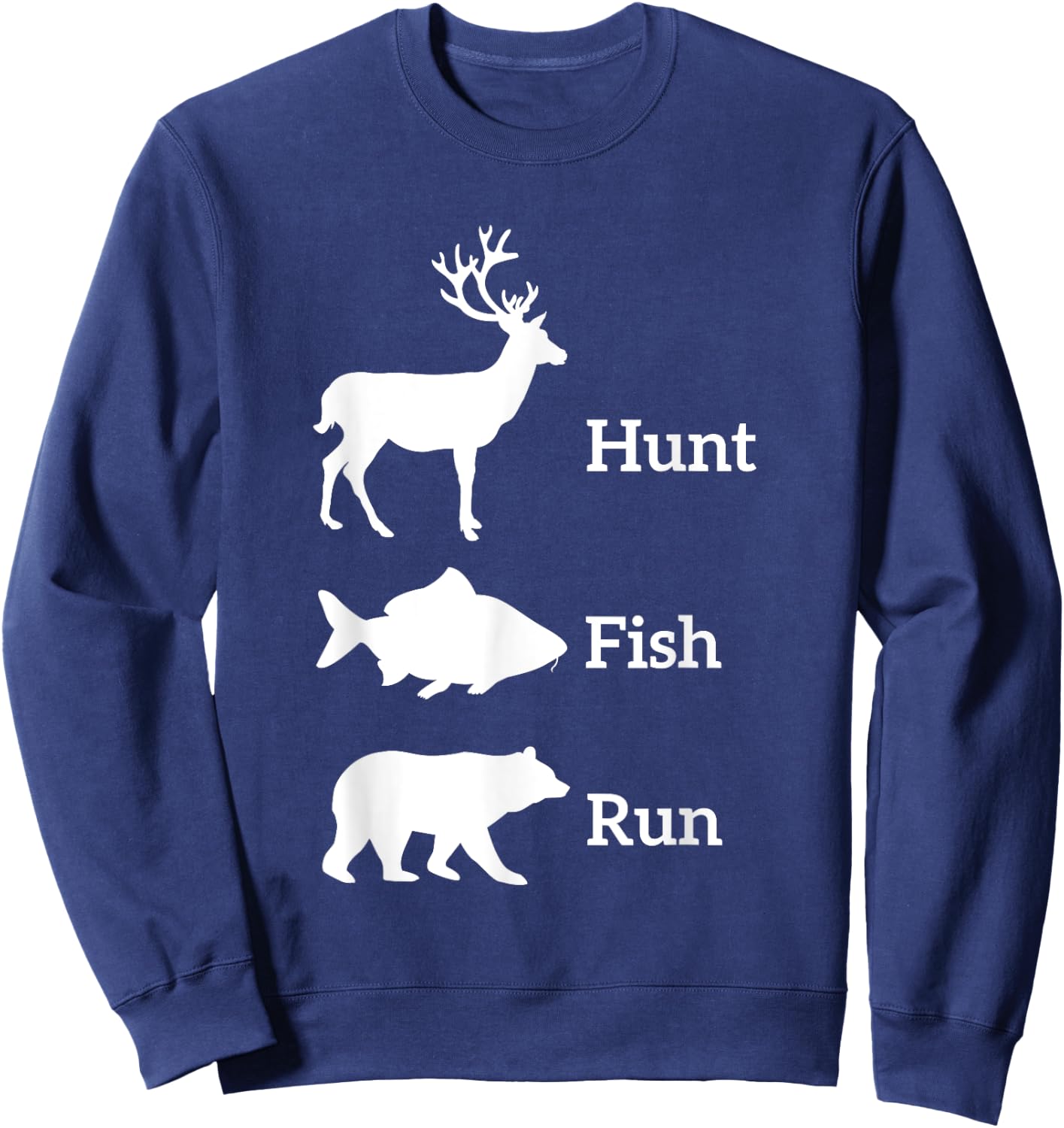 Fun Outdoor Wilderness Camping Gear Supply Men's Hunting Fishing Black S Sweatshirt - Sweatshirt | Navy