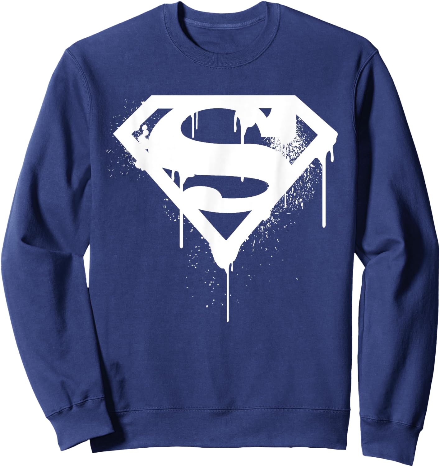 DC Superman Logo Doomsday White Graffiti Sweatshirt - Sweatshirt | Navy