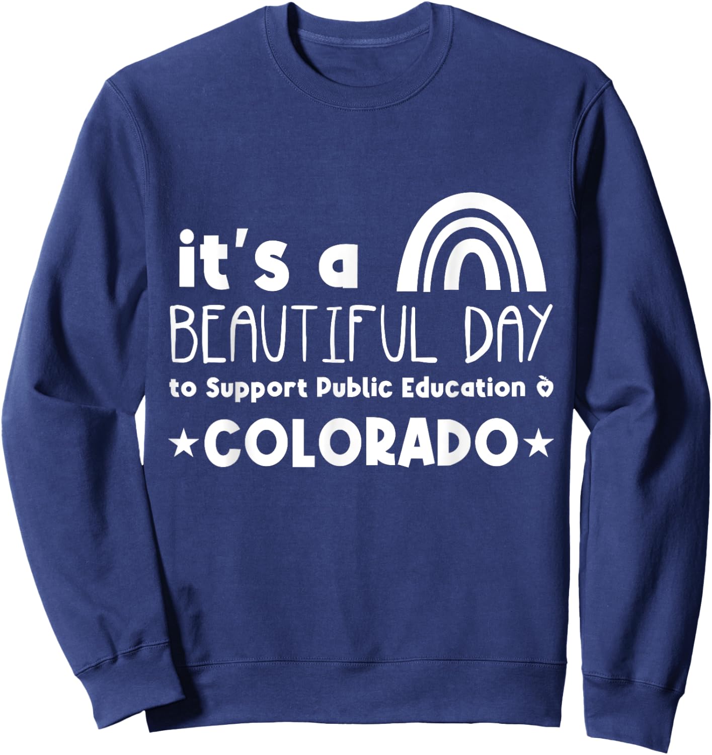 Support Public Education Teacher Red for Ed Colorado Women Kids Sweatshirt - Sweatshirt | Navy