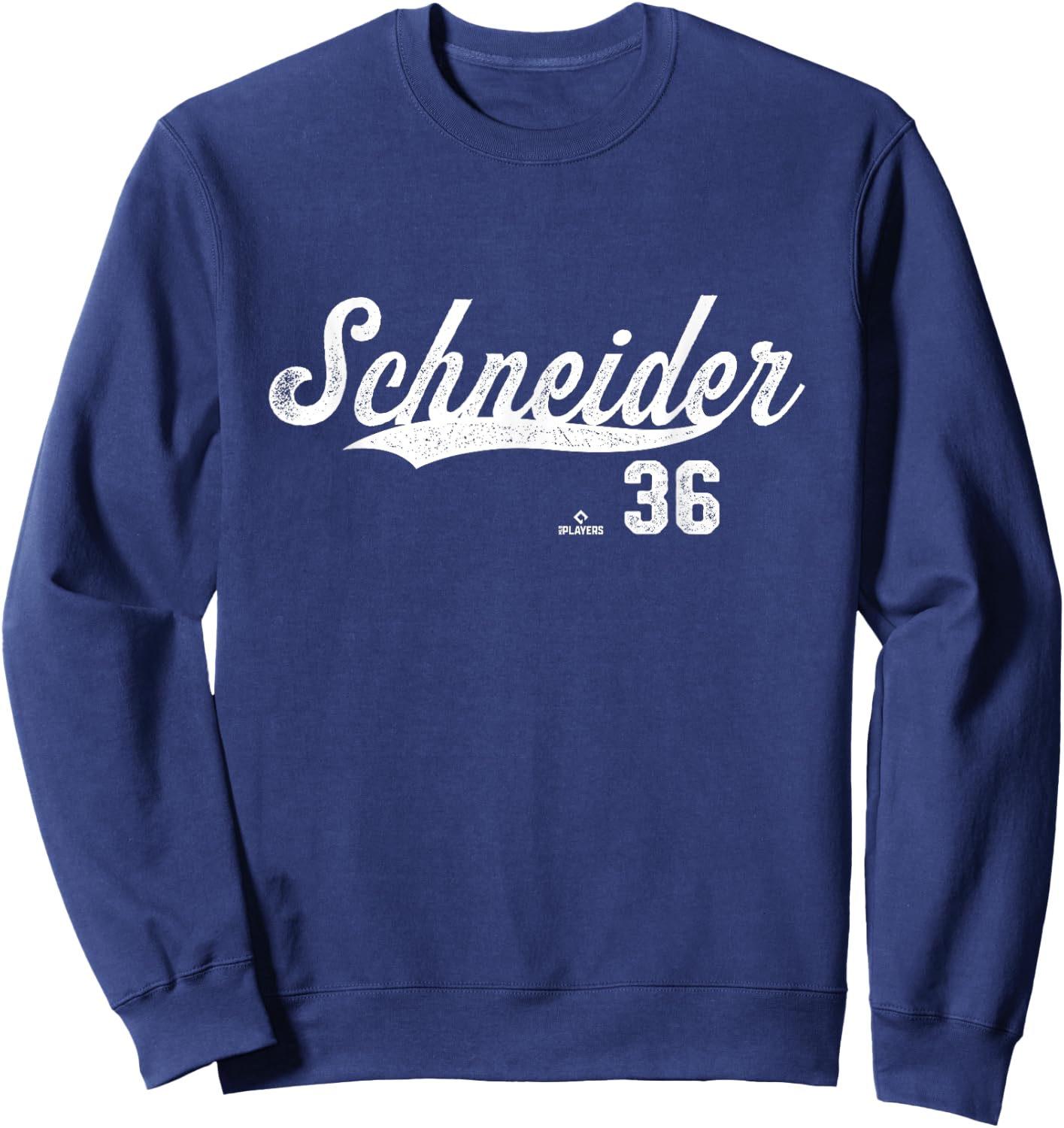 Distressed Swoosh Davis Schneider Toronto Baseball MLBPA Sweatshirt - Sweatshirt | Navy