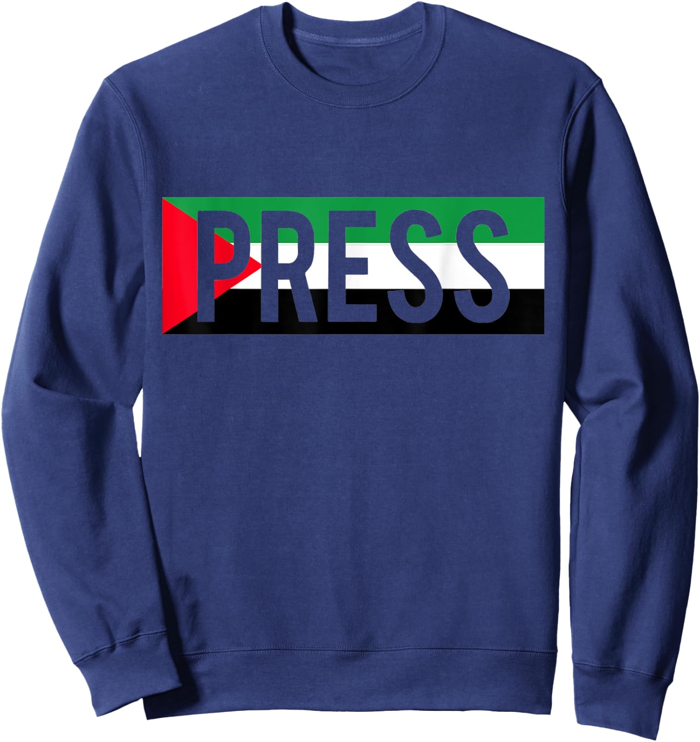 Press Journalist Palestine Press Palestinian Press Sweatshirt - Sweatshirt | Navy