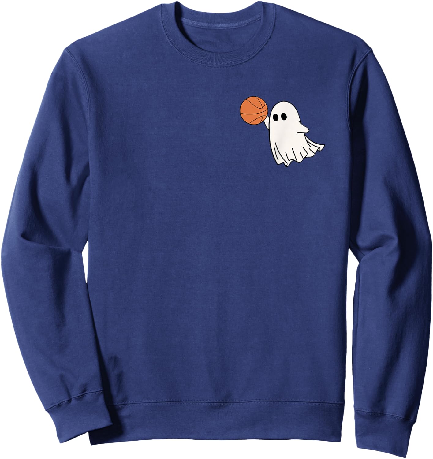 Basketball Halloween Basketball Ghost Sweatshirt - Sweatshirt | Navy