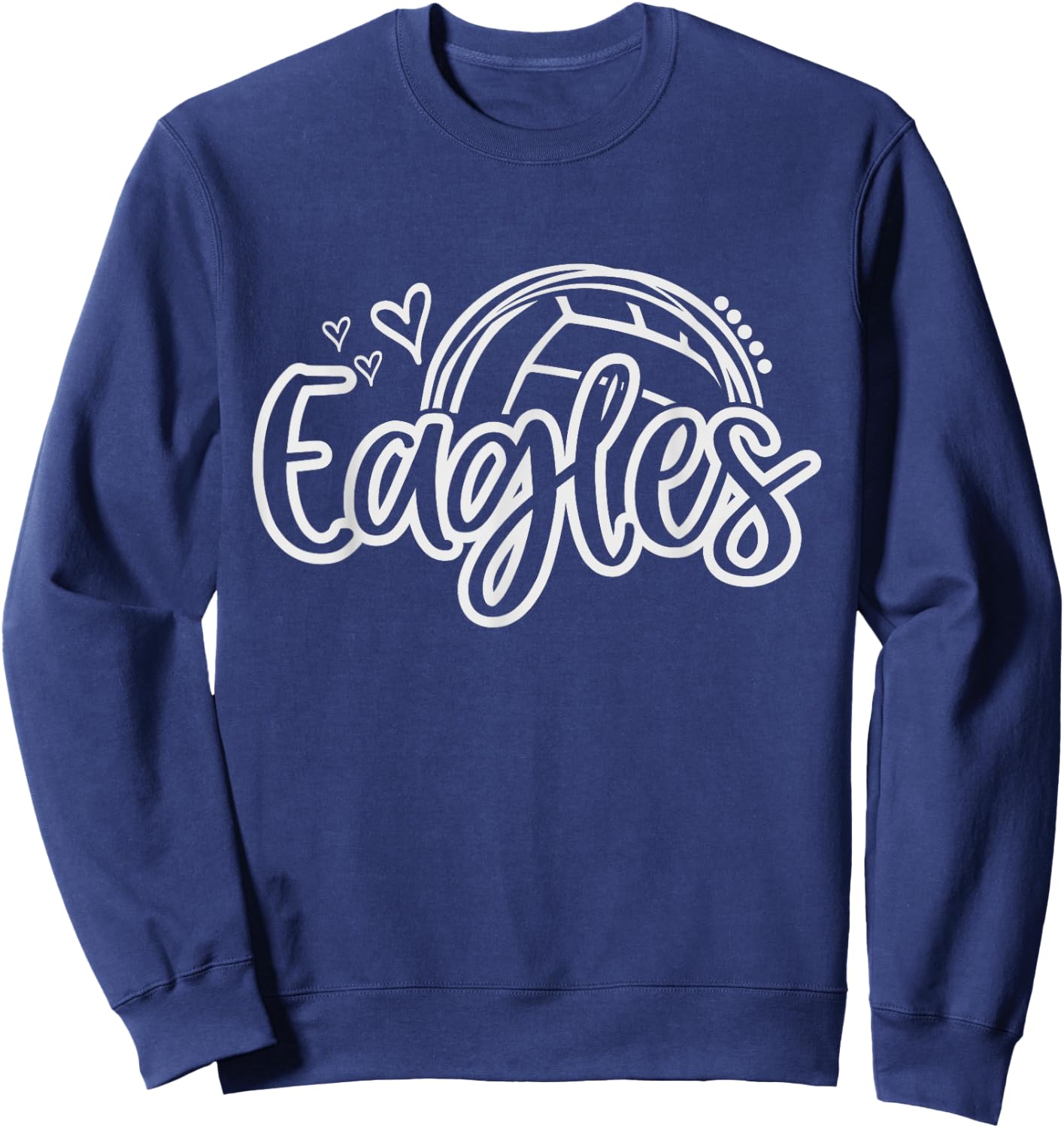 Volleyball Eagle School Sports Fan Team Spirit Sweatshirt - Sweatshirt | Navy