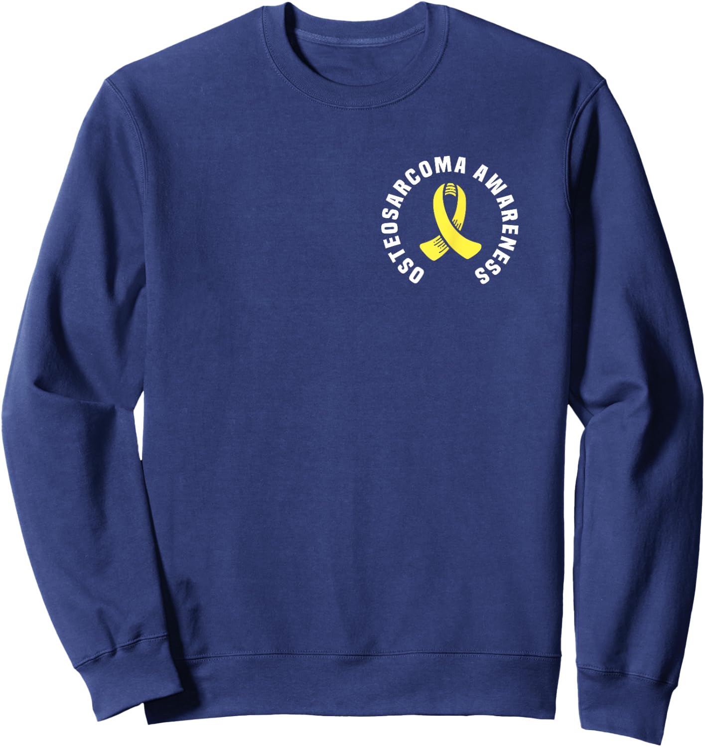 Osteosarcoma Awareness Pocket Wear With Yellow Ribbon Sweatshirt - Sweatshirt | Navy