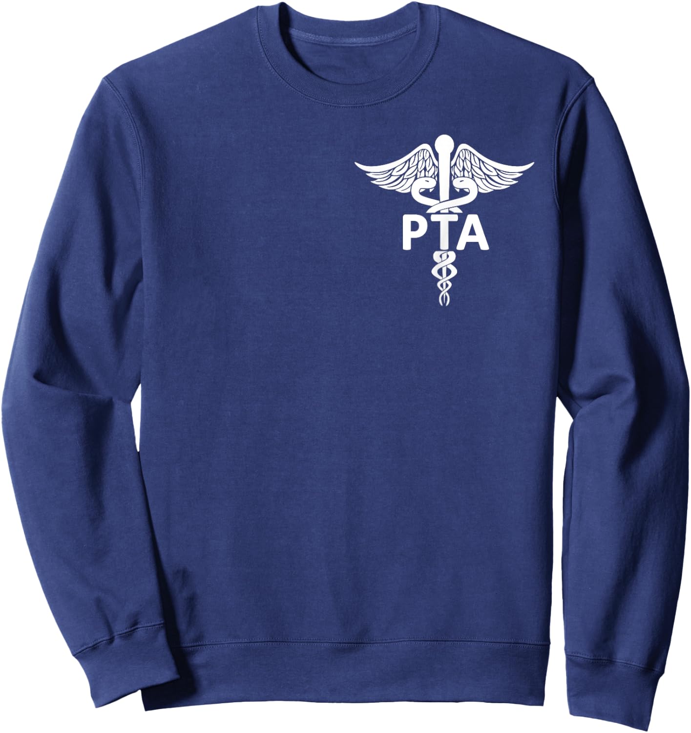 PTA Physical Therapy Assistant Gifts Medical Caduceus Logo Sweatshirt - Sweatshirt | Navy