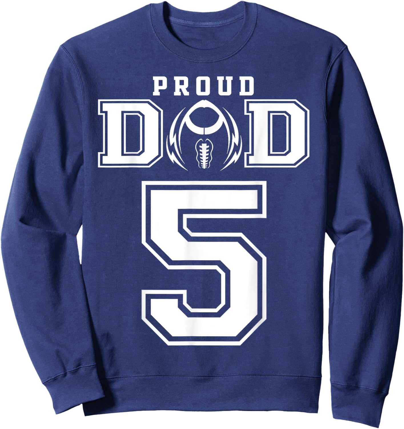Custom Proud Football Dad Number 5 Personalized Sweatshirt - Sweatshirt | Navy