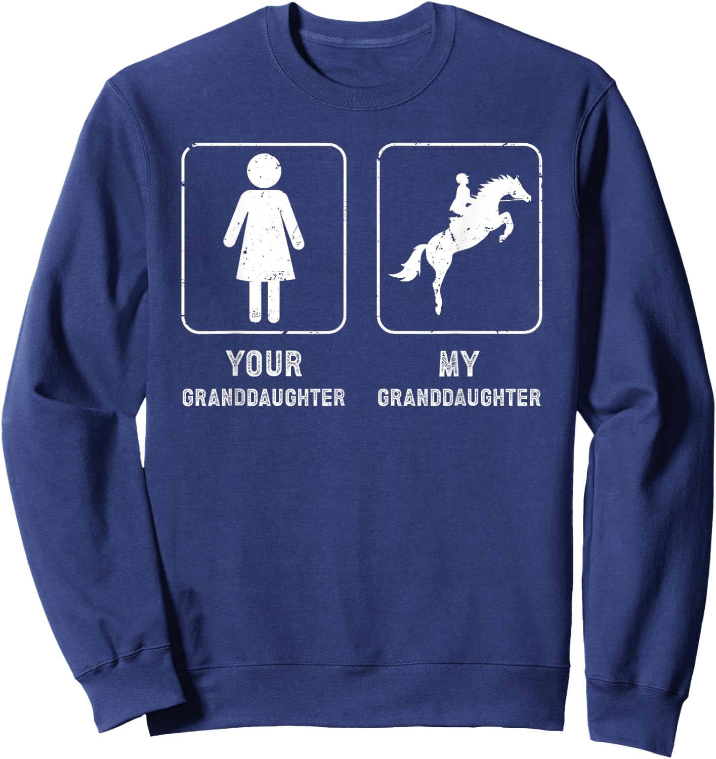 My Granddaughter Horse Show Grandpa Equestrian Grandfather Sweatshirt - Sweatshirt | Navy