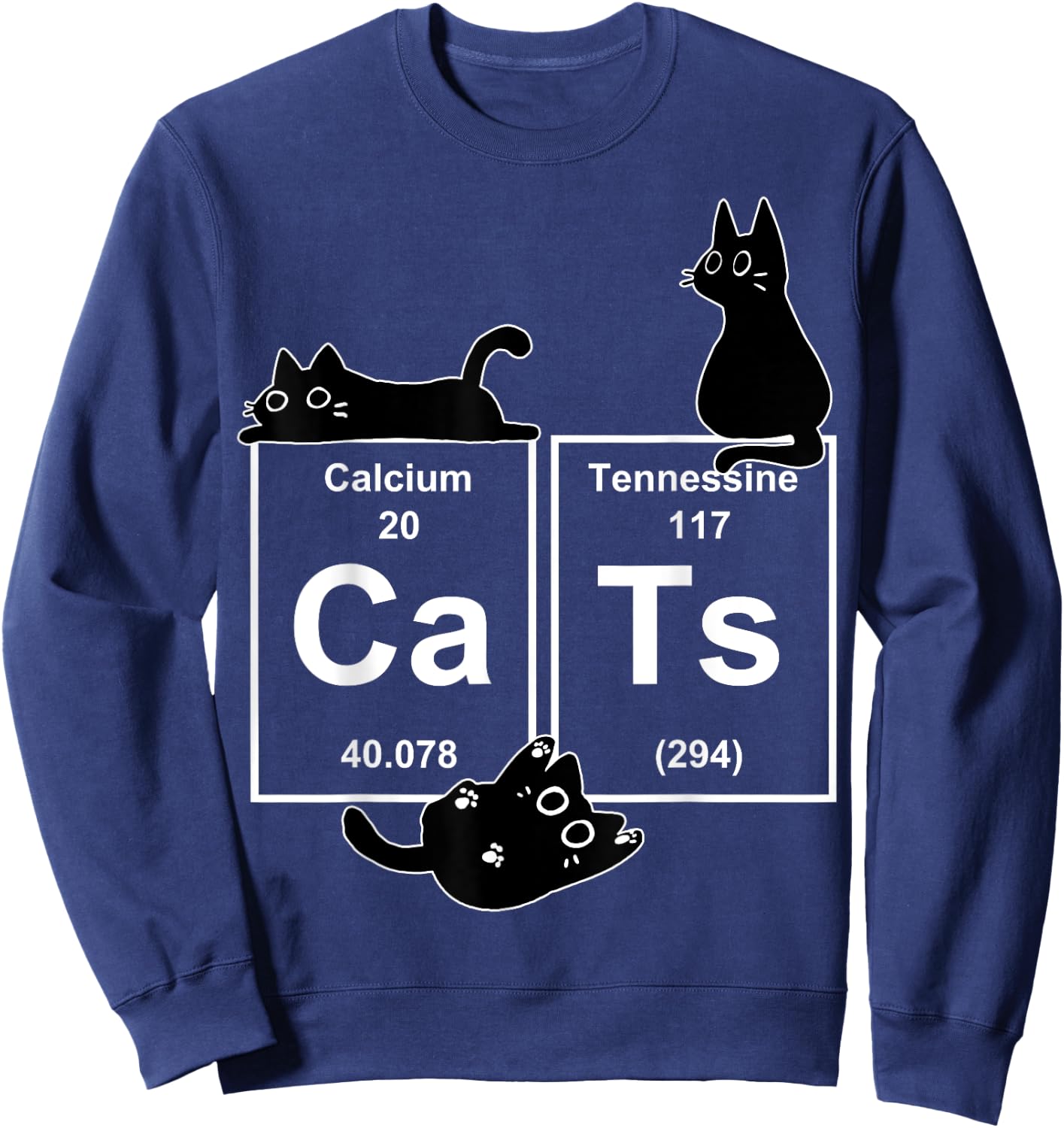 Cat Chemistry Periodic Table Funny Gifts Cat Dad, Cat Mom Sweatshirt - Sweatshirt | Navy
